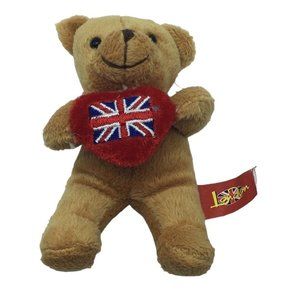 London Union Jack Flag Heart Teddy Bear Plush Stuffed Animal 4" Elgate